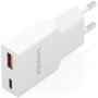 AISENS Cargador GaN 30W Ultra Delgado 1xUSB-C 1xUSB-A Blanco